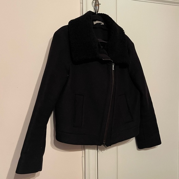 Vince Black Shearling & Wool Jacket - Picture 3 of 6